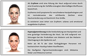 Hautproblem Erythem und Hyperpigmentierung